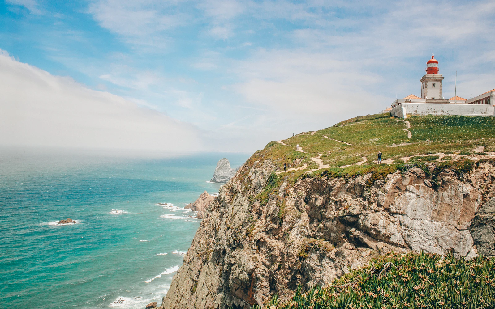 Atlantic cliffs and lighthouse at Cabo da Roca